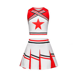 Uniformes de Porristas con Logotipo Personalizado, Blancos, sin Mangas, de Poliéster, para Competencia, Práctica Escolar, Servicio OEM, Nuevo Estilo - Product Image 4
