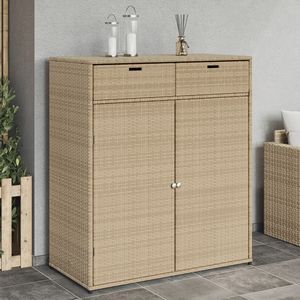 Armoire de Rangement pour Patio en Poly Rotin Beige 41.3 \ "x 21,7 \" x 44,5 \" - Product Image 1