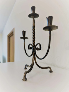 เชิงเทียนเหล็กดัดวินเทจแบบโบราณพร้อมเทียนสามชิ้นเชิงเทียนโลหะของขวัญคริสต์มาส - Product Image 5