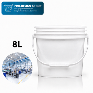 8L Plastic <b>Bucket</b> <b>with</b> Flat <b>Lid</b> for General Packaging, ISO 9001 Manufacturer - Product Image 1