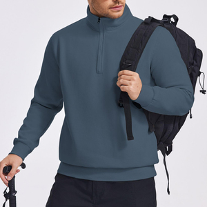 Sweat-shirt à col zippé pour homme, coupe classique, col montant, personnalisable avec impression sérigraphiée, en tissu épais, fabrication usine - Product Image 4