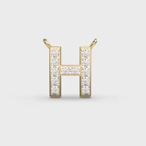 จี้เพชรทรง H ใหม่ ประดับด้วยโมอิสซาไนต์แท้ จี้ฮิปฮอปสำหรับผู้ชาย งานฝีมือประณีต โมอิสซาไนต์แท้ ผลิตภัณฑ์ทำมือ - Product Image 3