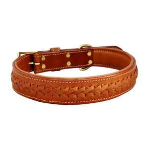 Collar de cuero trenzado de grano completo de lujo para perros, para marcas de mascotas y tiendas minoristas de Divine International India - Product Image 6