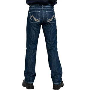 กางเกงยีนส์แฟชั่นรักษ์โลกสำหรับผู้ชาย ขายส่ง กางเกงยีนส์ทรงสลิมฟิต ดีไซน์เนอร์ กางเกงยีนส์ผ้ายืดสีน้ำเงินและสีดำ กางเกงผู้ชาย - Product Image 4