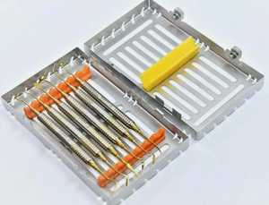 Kit de restauration dentaire manuel en composite ionomère de verre doré, 6 pièces, cassette dorée, durable, MOL CE, par Dentavex - Product Image 6