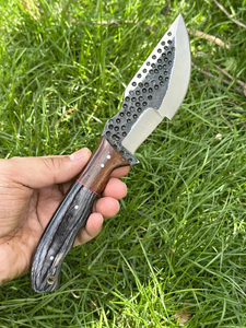 Cuchillo de Acero al Carbono Hecho a Mano, Grado Industrial, con Hoja Serrada, Mango de Madera Pakka, para Uso en Exteriores, EDC, de Lujo, con Punta Fija, OEM/OBM - Product Image 6