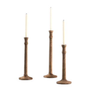 Wooden Tapered Candlestick Holder <b>Set</b> for Home Decoration Handmade Natural Finish Customized <b>Candle</b> Taper - Product Image 3