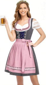 Robe traditionnelle bavaroise Dirndl, tenue allemande Trachten pour l'Oktoberfest, costume folklorique alpin pour femmes - Product Image 6