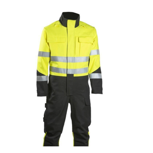 Combinaison de travail haute visibilité pour hommes, couleur et logo personnalisés avec bandes réfléchissantes, uniforme de sécurité en polyester pour usage industriel - Product Image 3