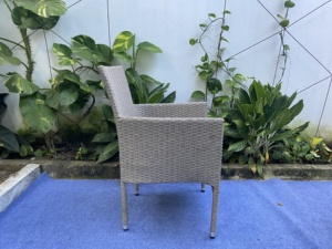Made in Vietnam Best Seller Modern Comfortable <b>Stackable</b> Rattan <b>Chair</b> with Polyester Cushion for Kitchen <b>Garden</b> Patio Courtyard - Product Image 4