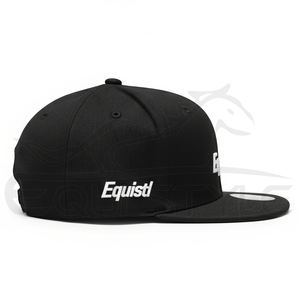 Casquette de baseball noire à visière plate avec logo personnalisé, couronne structurée, style streetwear moderne, chapeaux brodés promotionnels en gros - Product Image 2