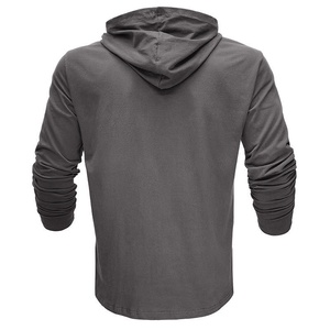 Men's Olive Green Hooded Sweatshirt Regular Fit Knitted Solid Color Casual Long Sleeve Autumn Wear - Product Image 6