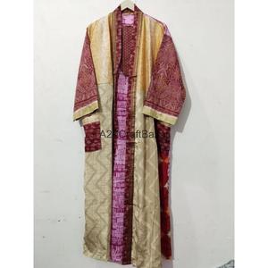 Kimono en soie vintage style hippie pour femme, peignoir, robe de nuit, chemise de nuit bohème, tenue de plage, kimono en soie sexy - Product Image 4