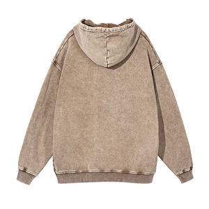 Sudadera con Capucha Estilo Acid Wash para Hombre – Sudadera Oversize de Felpa de Algodón Grueso con Capucha Ajustable, Bolsillo Frontal y Dobladillo Acanalado - Product Image 1