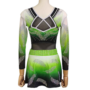 Uniforme de Animadoras de Alta Calidad con Mezcla de Spandex Transpirable y Detalles de Diamantes de Primera Calidad - Product Image 2