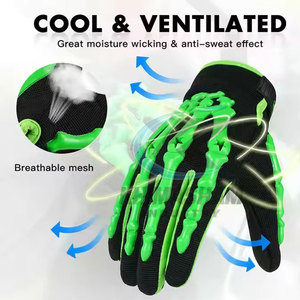 Durable Lightweight Leather Motorbike Gloves Full <b>Finger</b> Non-Slip Breathable Adjustable Wrist <b>Strap</b> Professional Riding Gear - Product Image 2