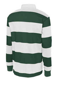 Bottle Green and <b>White</b> Striped Rugby Jersey 330G Cotton Embroidered Long Sleeve <b>Polo</b> Shirt for Men Custom Men's for <b>Polo</b> Shirt - Product Image 3