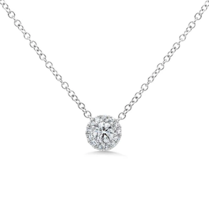 Colgante Halo de Diamantes con Baño de Rodio en Oro de 14K, 0.14 Ct. - Product Image 2
