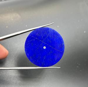Natural Blue Lapis Lazuli Watch Dial 31.50mm Round Flat 0.6mm Thickness 2mm Center Hole a K <b>Gems</b> Model Dial-16 - Product Image 2