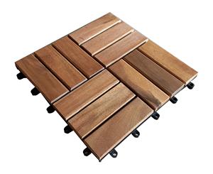 Design moderne Revêtements de sol pour terrasse et terrasse extérieurs à emboîtement teints bruns Parquet en bois d'acacia facile à installer - Product Image 1
