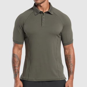 Polo à manches courtes en tricot uni pour homme, séchage rapide, décontracté, pour le golf, vert, personnalisable, performance, avec logo d'équipe - Product Image 1