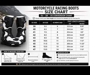 Botas de moto para todas las estaciones, negras, azules, rojas, de cuero genuino, con cierre de cremallera, puntera cerrada, suela de goma y entresuela de EVA. - Product Image 3