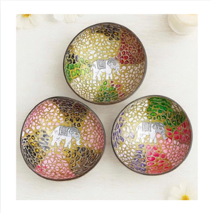 Handmade Metal Bowls With Color Enamel <b>Elephant</b> Design Oriental Style For <b>Gifting</b> - Product Image 1