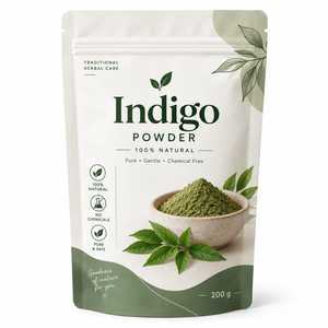Poudre d'indigo fine 200g pour les soins capillaires, issue de poudre d'indigo pour une mélange facile et des bienfaits nourrissants pour les cheveux - Product Image 1