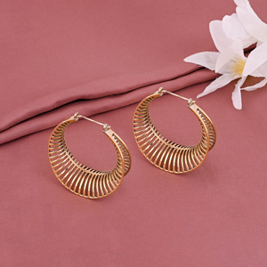 Pendientes de Aro Bohemios de Moda, Hechos a Mano, de Latón Chapado en Oro con Filigrana Dorada, Tamaño 63x49MM - Product Image 2