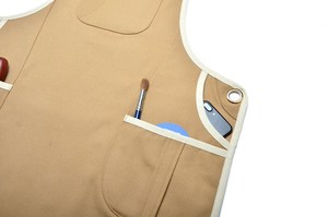 Tablier en toile personnalisé avec logo, uniforme de barman, sangle en cuir, gilet de travail pour barman, barista, barbier, chef, cuisine, restaurant, coiffeur - Product Image 3