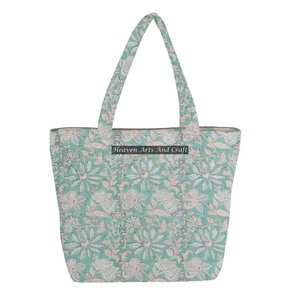 Block Printed Cotton <b>Canvas</b> Tote Eco-Friendly Shopping Quilted Bag Baho Hippie Market Shoulder Quilted Bag For Woman's - Product Image 1
