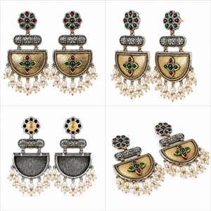 Boucles d'oreilles pendantes en argent oxydé bicolore, style bohème, avec papillon en cristal et strass serti clos, pour femme, vente en gros, fournisseur en vrac - Product Image 3