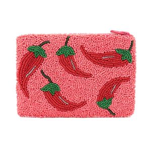 Porte-monnaie élégant en perles de rocaille fait main pour femmes et filles, avec motif floral et fermeture éclair sécurisée. - Product Image 4