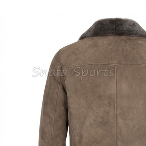 Sherpa Style Luxury Design <b>Men's</b> <b>Shearling</b> Leather <b>Jacket</b> Heavyweight Waterproof Stand Eco-Friendly Vintage Faux Fur <b>Jackets</b> - Product Image 6