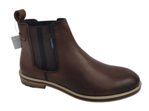 Botas Chelsea para Hombre Dockers, de Cuero Genuino, Punta Redonda, Laterales Elásticos, Suela de Goma Cómoda, para Todas las Temporadas - Product Image 1