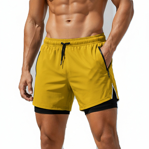 Shorts cargo de performance pour hommes, double couche, séchage rapide, poches sécurisées, pour l'été, vente en gros - Product Image 2