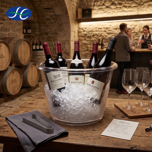 Cubeta para hielo de vino grande de 901-1000 ml con apariencia de cristal transparente que imita el aspecto de vidrio. - Product Image 1