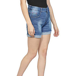 Shorts en jean pour femmes à prix abordable, confortables, taille basse, personnalisables, style déchiré - Product Image 6