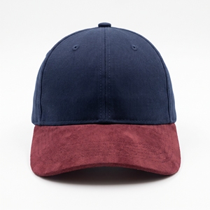 Gorra de Béisbol Exclusiva de Lujo, Bicolor Azul Marino y Marrón, con Visera de Gamuza, Seis Paneles Curvos, Estilo Dad Hat, Moda Urbana, OEM - Product Image 1
