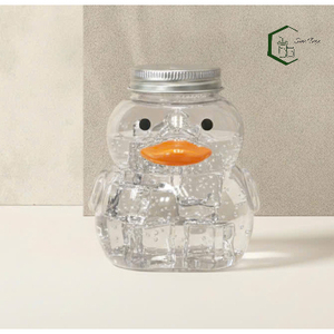 500ml Cute Duck Shape PET Plastic Bottle with Aluminum <b>Screw</b> Lid OEM Beverage Packaging for Milk Tea Juice Coffee <b>Secure</b> Sealing - Product Image 2