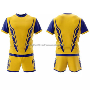 Ensembles de maillots et shorts de rugby personnalisés en polyester respirant à 100 %, avec logo, coupe oversize et évacuation de l'humidité, vente en gros - Product Image 6