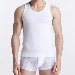 Best Quality Custom Men's Tank <b>Top</b> for Fitness Gym Use Eco-Friendly Quick Dry PolyesterCotton Blend Fashionable Summer Sport - Product Image 2