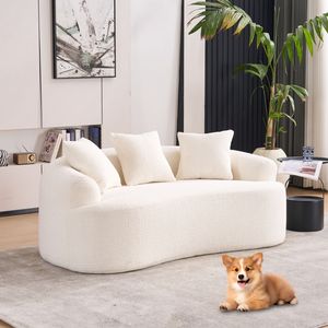 Divano a Due Posti LY 025S BG Beige con Tessuto Chenille Effetto Legno e Imbottitura Completa in Spugna per Soggiorno - Product Image 4