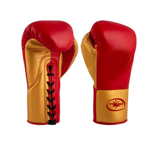 Athletic Leather Boxing <b>Gloves</b> <b>with</b> Non-Slip Comfort <b>Grip</b> Lace-Up Closure Modern Design for Training - Product Image 1
