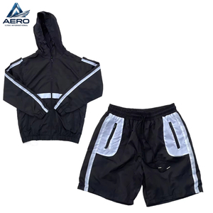 High Performance Running Wear Comfortable Moisture-Wicking Good Supplier New Arrival OEM ODM Service Men Windbreaker Short Set - Product Image 2