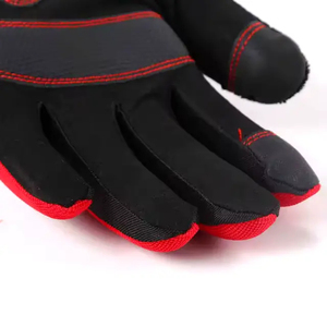 Gants de travail en cuir de chèvre assemblé avec dos en tissu coton interlock respirant, gants de conduite en cuir confortables pour la sécurité des mains - Product Image 5