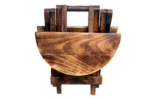 Table d'appoint ronde en bois artisanale, style antique, best-seller, pour salon, bureau, décoration, vente en gros - Product Image 2