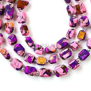 Cuentas facetadas de turquesa Mohave morada y rosa de 5x7-6x8MM, cuentas de cobre turquesa pulidas al por mayor para la fabricación de joyas. - Product Image 6
