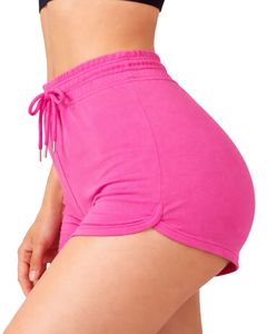 Peach - Pantalones Cortos Deportivos para Mujer, Cintura Elástica con Cordón, Pantalones Cortos Casuales para Descansar, Suaves y Elásticos, para Hacer Ejercicio en Verano, Correr, Ajuste Cómodo - Product Image 5