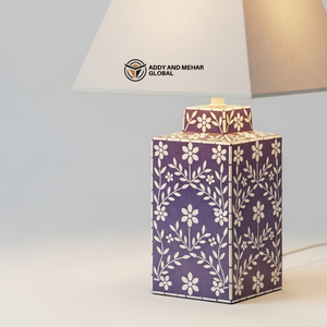Modern Bone Inlay <b>Table</b> <b>Lantern</b> Geometric Floral Nightstand Light Premium Handicraft Decorative Accent <b>Lamp</b> for Living Room - Product Image 5